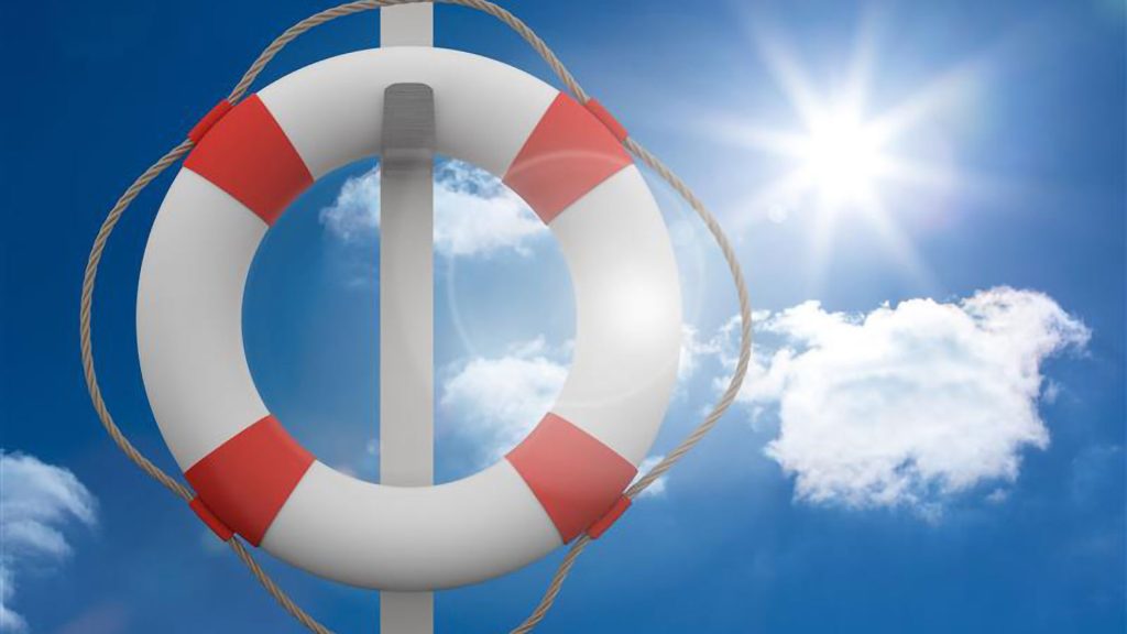 LIfe Preserver with Clouds in the Background